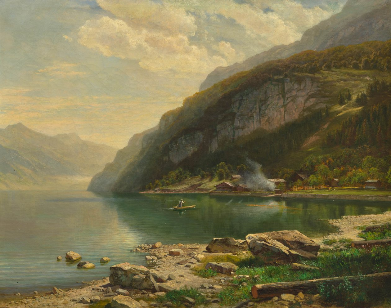 Johann Gottfried Steffan ved Brienz-søen ca. 1883 af Johann Gottfried Steffan