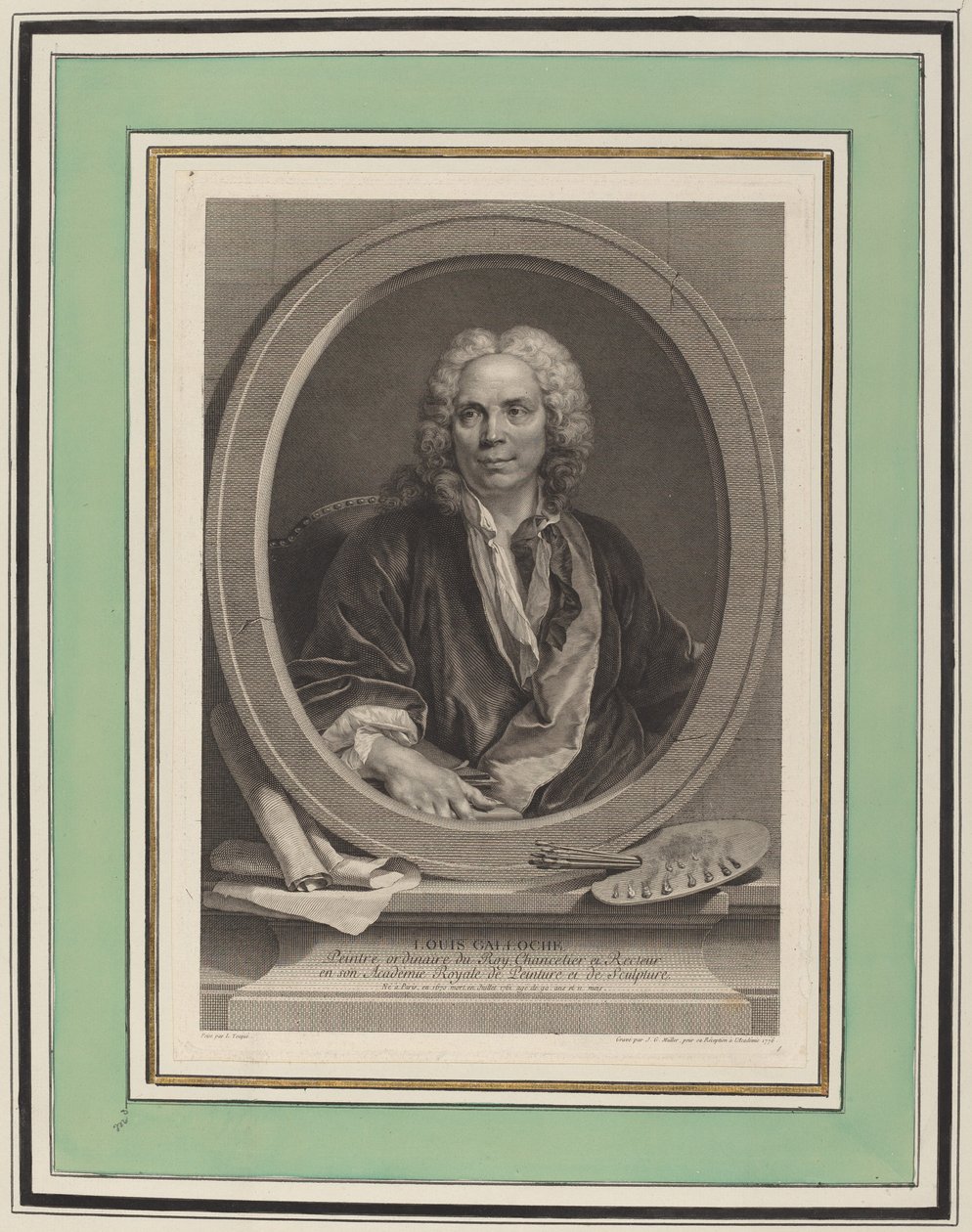Louis Galloche af Johann Gotthard Müller, after Louis Tocqué
