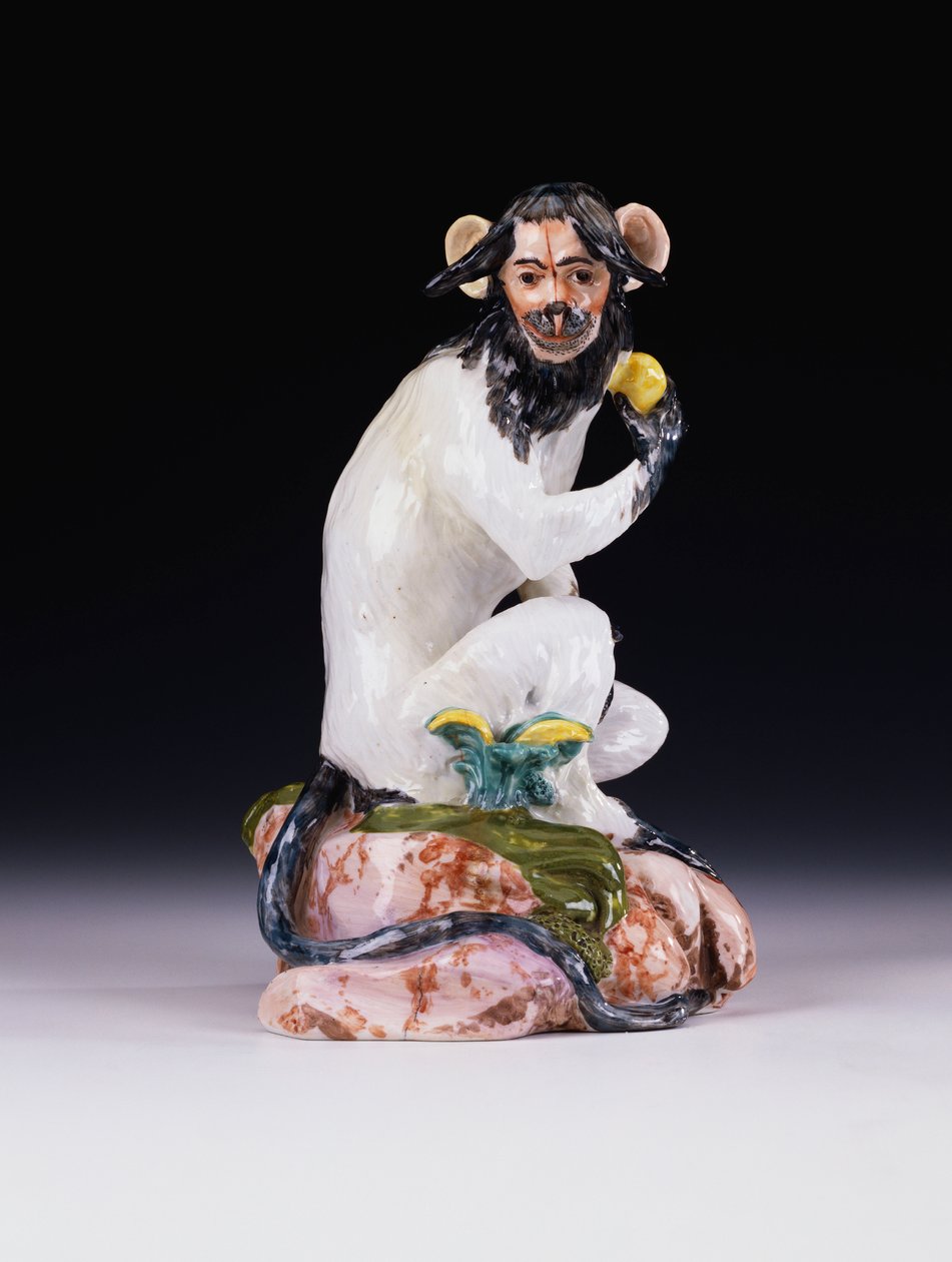 En Meissen-model af en abe, ca. 1735 af Johann Gottlob Kirchner