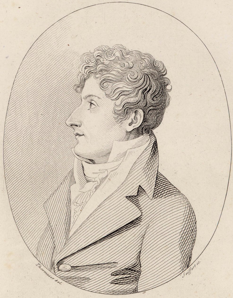 Portræt af komponisten Francesco Morlacchi 1784-1841, ca 1820. af Johann Gottlob Seyffert