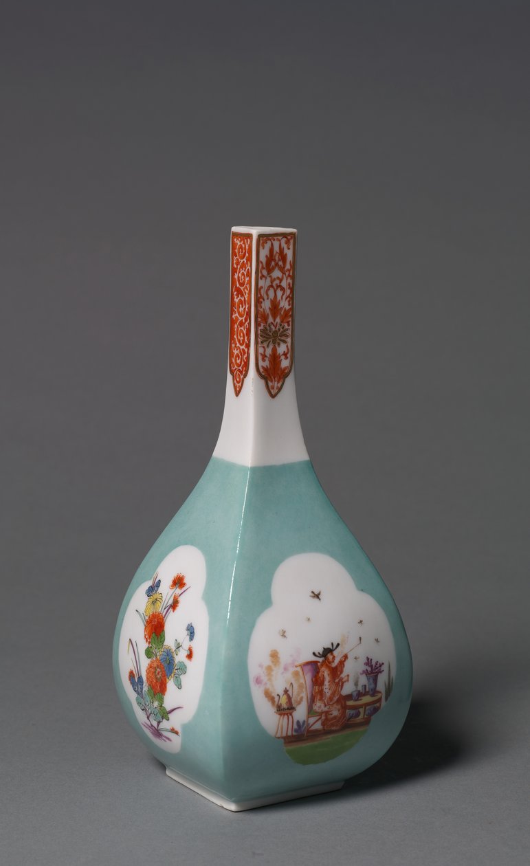 Saki Bottle, fabrikant Meissen Porcelænsfabrik, Tyskland, ca. 1730 af Johann Gregor Herold