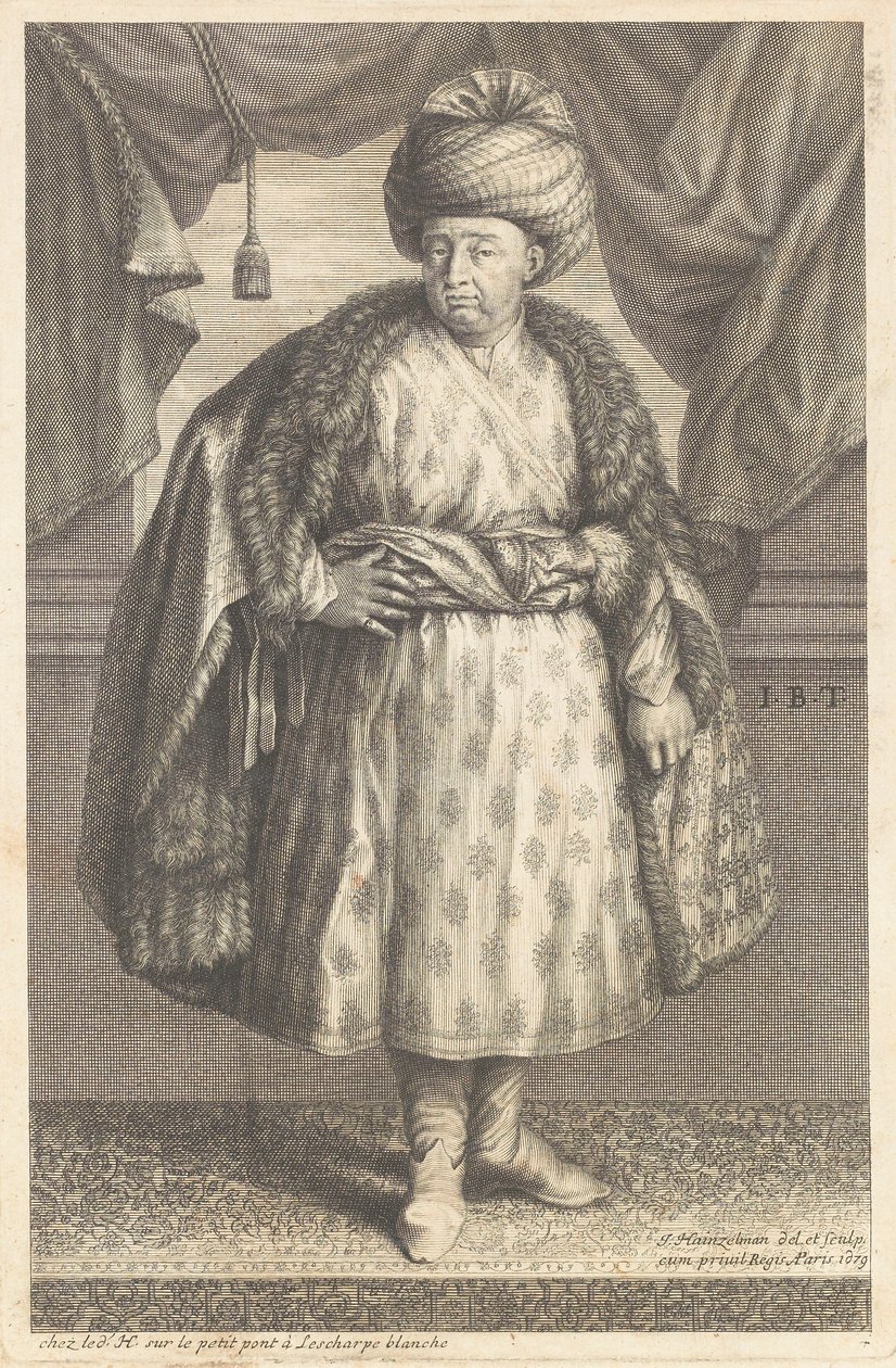 Portræt af Jean-Baptiste Tavernier (1605-1689) af Johann Hainzelmann