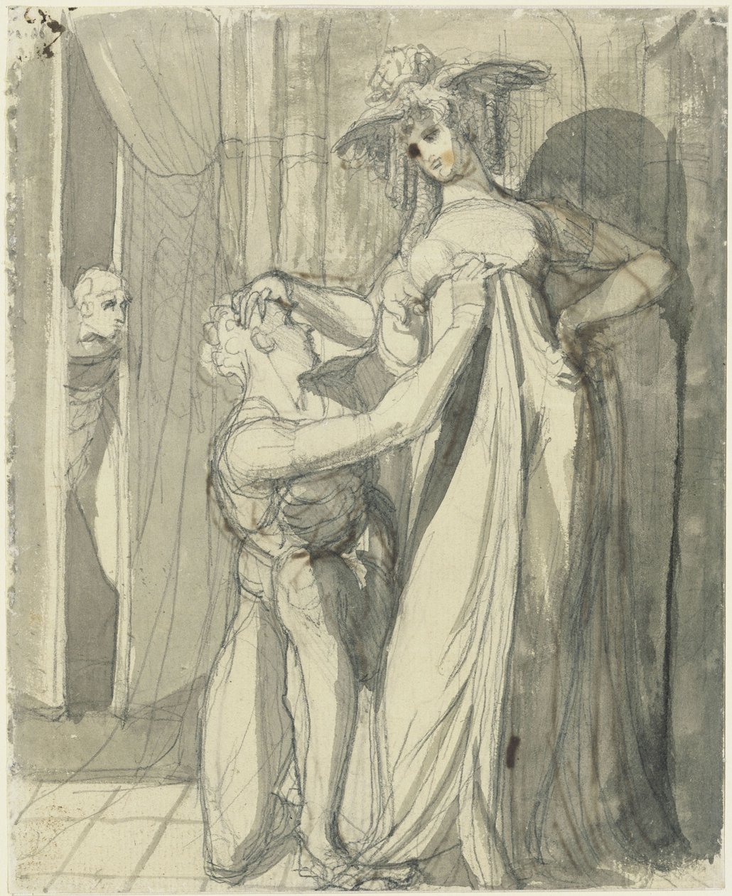 Siegfried og Kriemhild overrasket af Hagen af Johann Heinrich Füssli