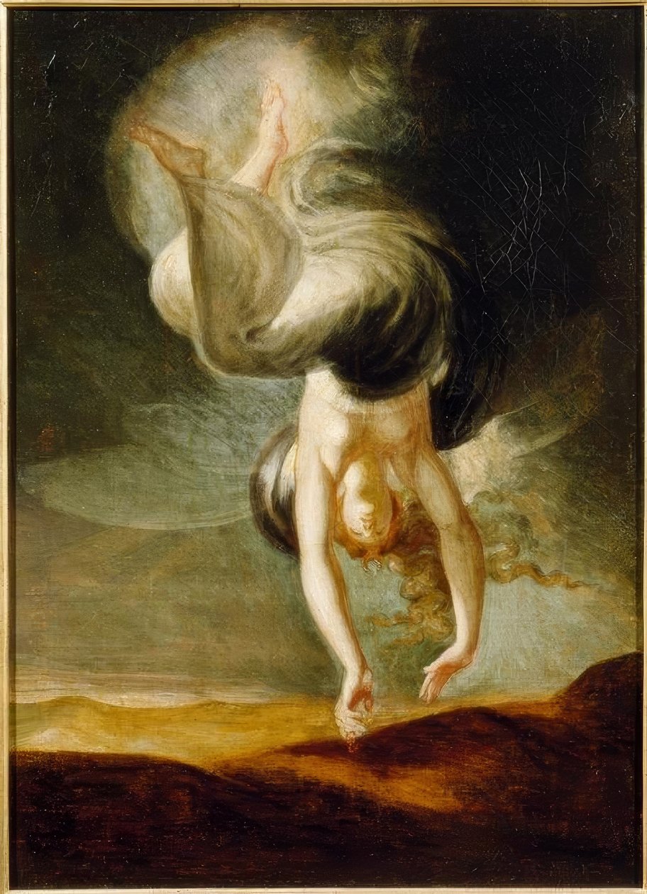 Titania finder den magiske ring på stranden af Johann Heinrich Füssli