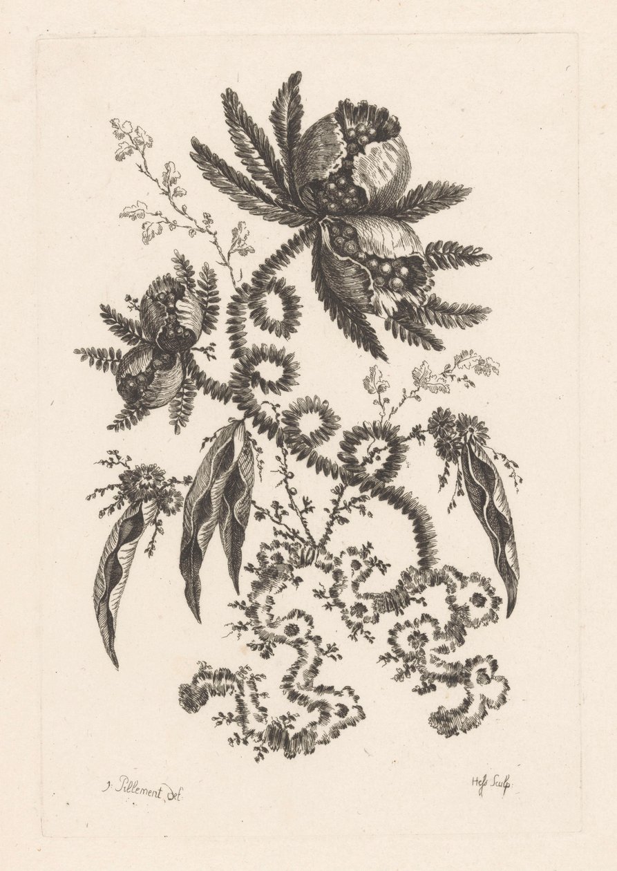 Blomster med bær Fleures Baroque (serietitel) af Johann Heinrich  Hess