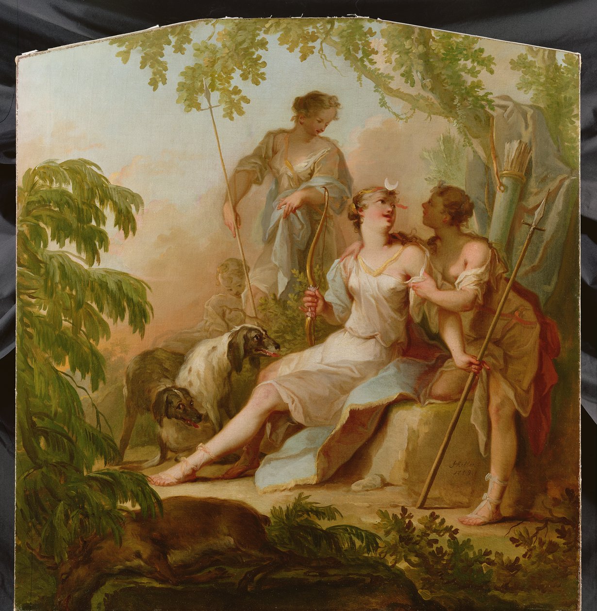 Diana hviler efter jagten af Johann Heinrich Keller