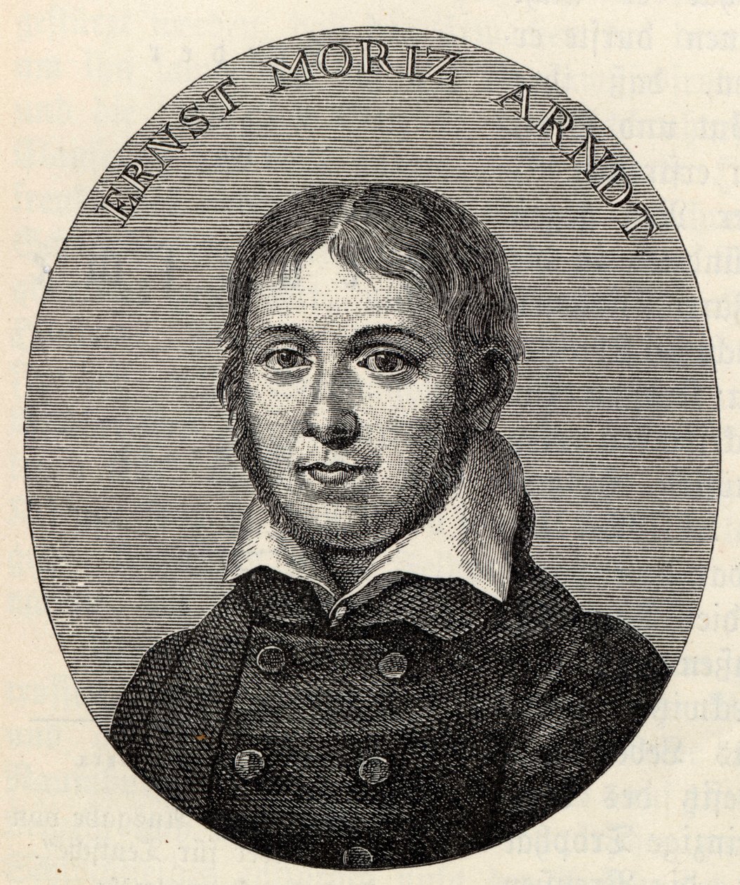 Portræt af Ernst Moritz Arndt 1769-1860. af Johann Heinrich Lips