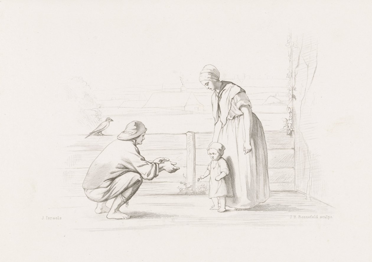 første skridt Havets børn (titel på objekt) af Johann Heinrich Maria Hubert Rennefeld