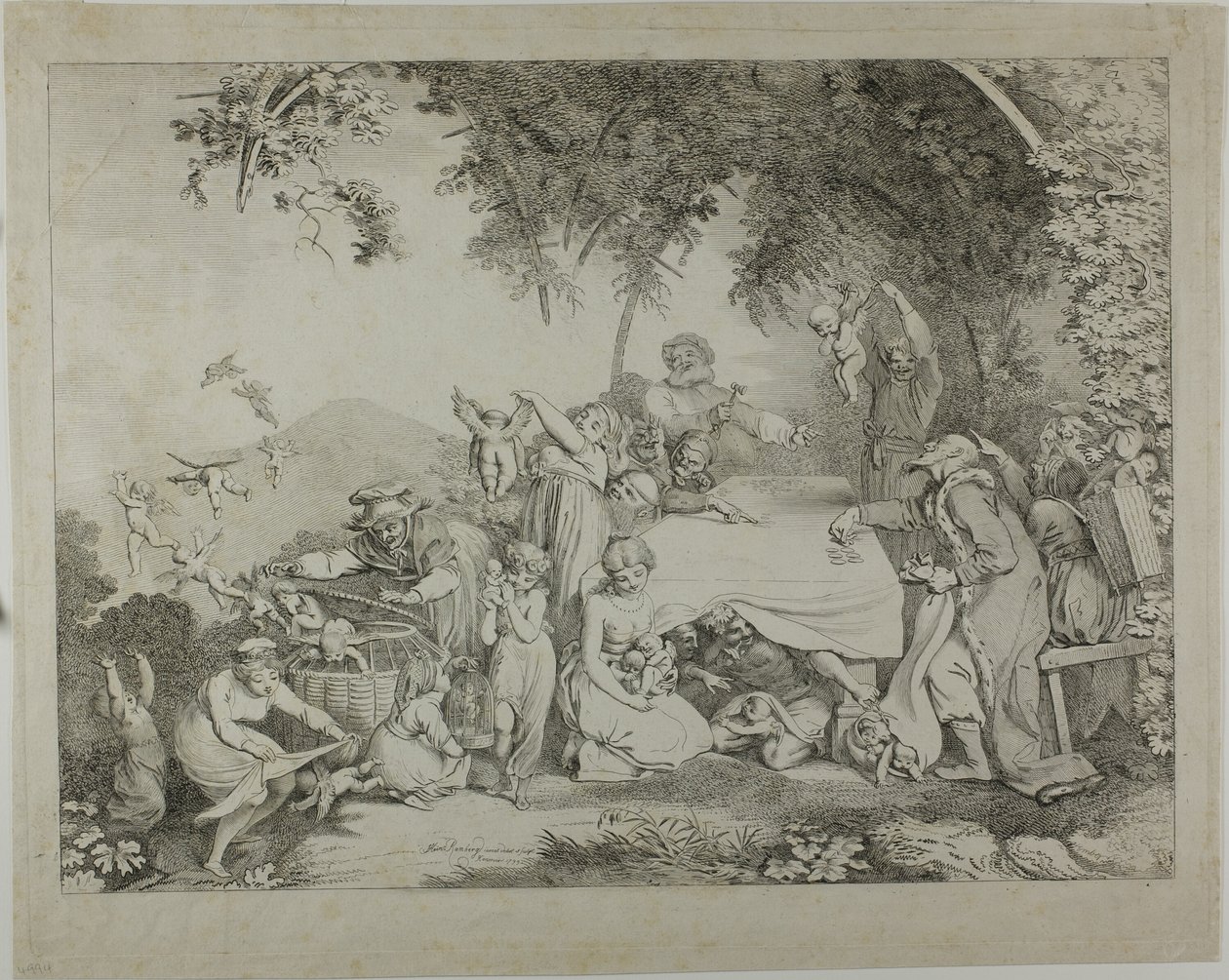 Amorernes auktion af Johann Heinrich Ramberg