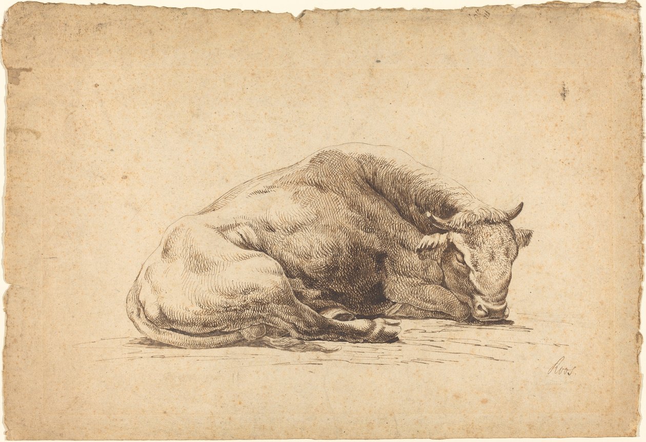 En Tyr, der sover af Johann Heinrich Roos