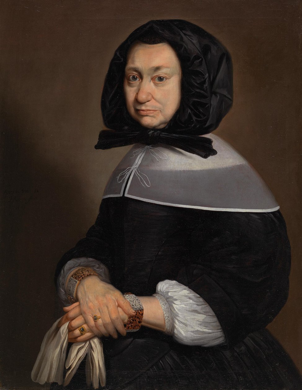 Portræt af en dame i en alder af 61 år af Johann Heinrich Roos