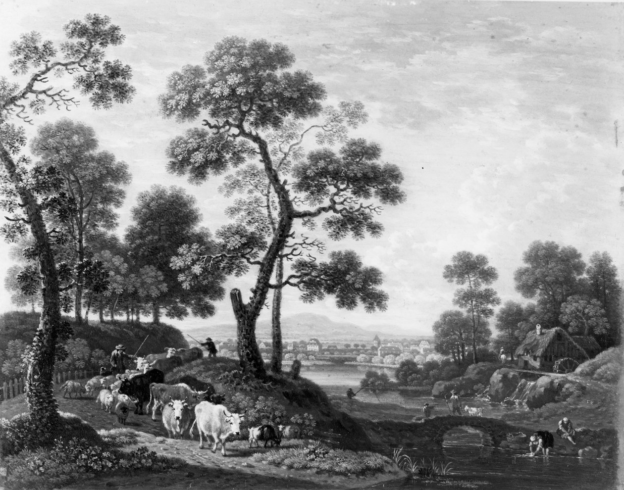 Landskab med kvæg af Johann Heinrich Roos