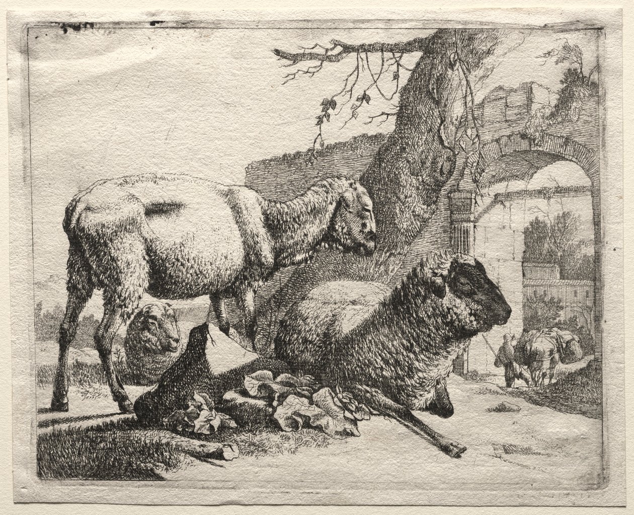 The Muleteer under the Gateway, 1665. af Johann Heinrich Roos