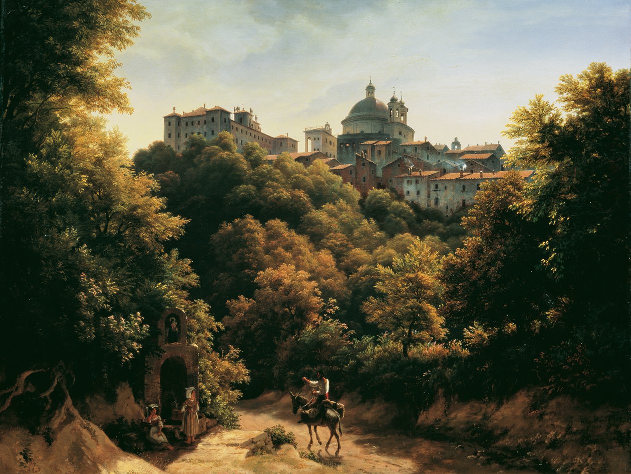 Udsigt over Ariccia af Johann Heinrich Schilbach