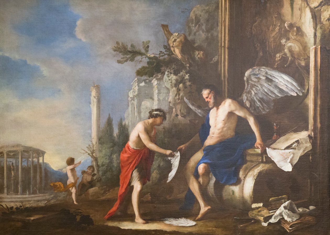 Allegori af tid, Chronos og Eros af Johann Heinrich Schonfeldt