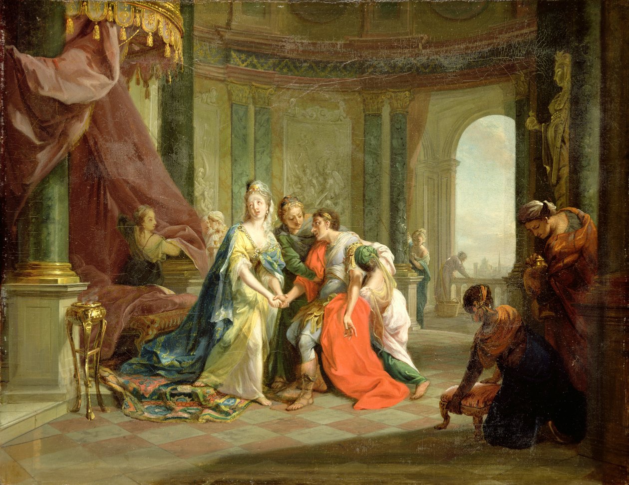 Anthony, dødeligt såret, med Cleopatra, ca. 1797-99 af Johann Heinrich Tischbein