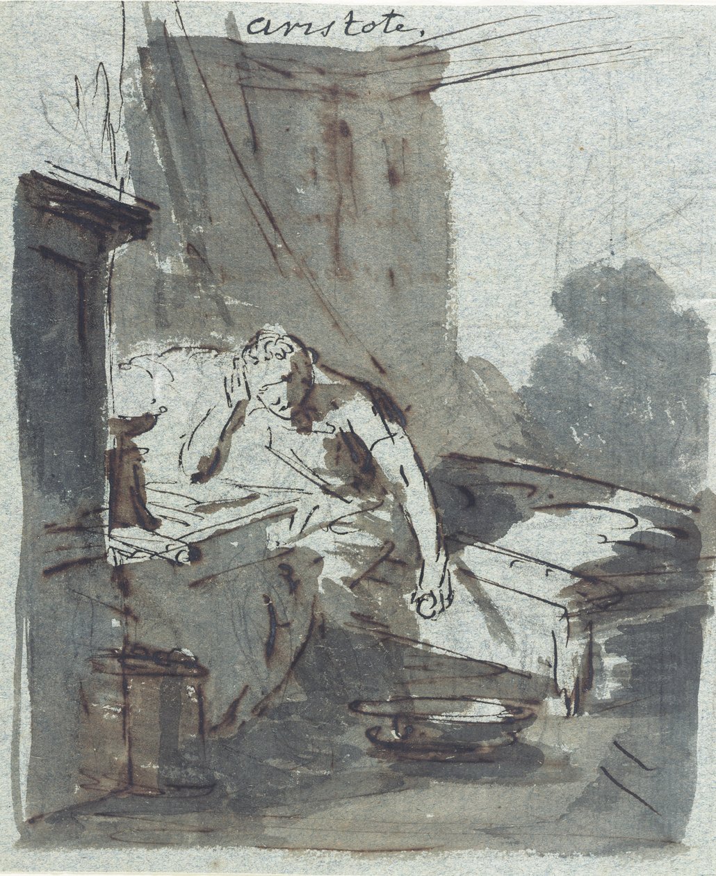 Aristoteles (grafit, blæk & vask på papir) af Johann Heinrich Tischbein