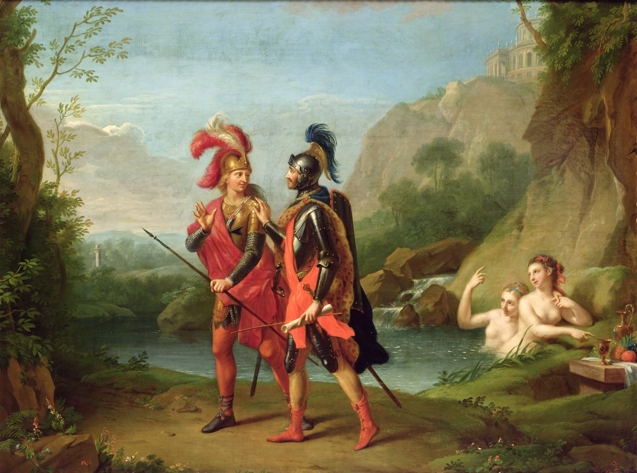 Carlo og Ubaldo ved Vandnymferne, 1782 af Johann Heinrich Tischbein
