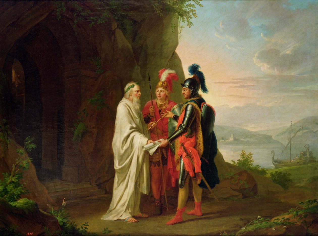 Carlo og Ubaldo besøger troldmanden i deres søgen efter den forsvundne Rinaldo, 1782 af Johann Heinrich Tischbein