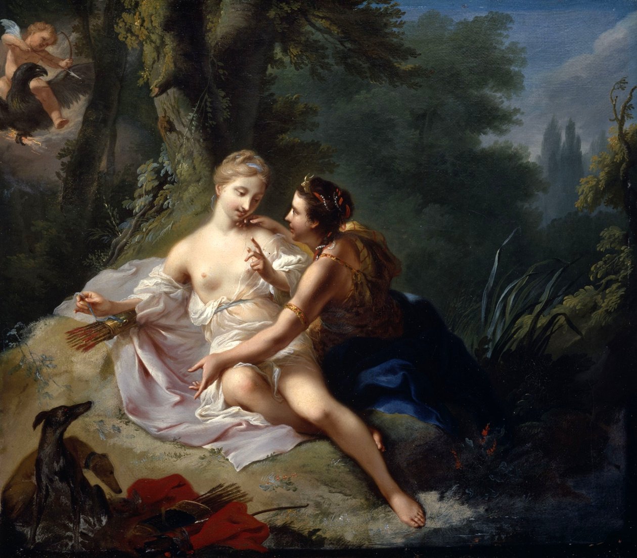 Jupiter i Dianas skikkelse forfører Callisto af Johann Heinrich Tischbein