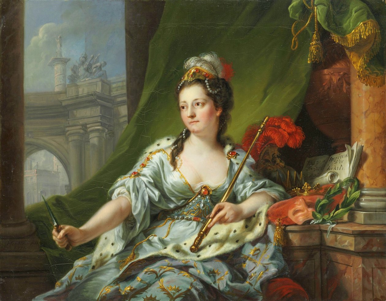 Musen Melpomene (de ni muser, 1771) af Johann Heinrich Tischbein