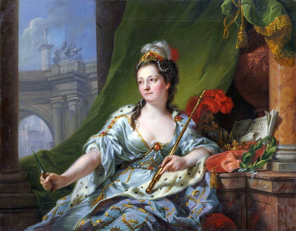 Musen Melpomene (de ni muser, 1771) af Johann Heinrich Tischbein