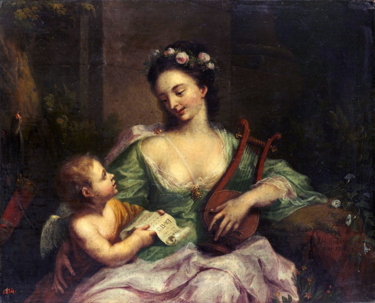 De ni muser - Erato (lyrisk poesi) af Johann Heinrich Tischbein