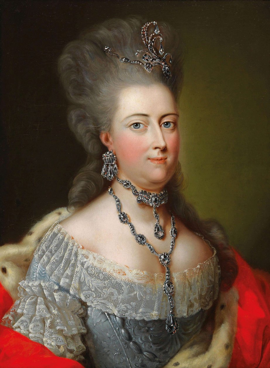 Portræt af Margravine Philippine af Brandenburg-Schwedt 1745-1800, Landgravine af Hessen-Kassel. af Johann Heinrich Tischbein