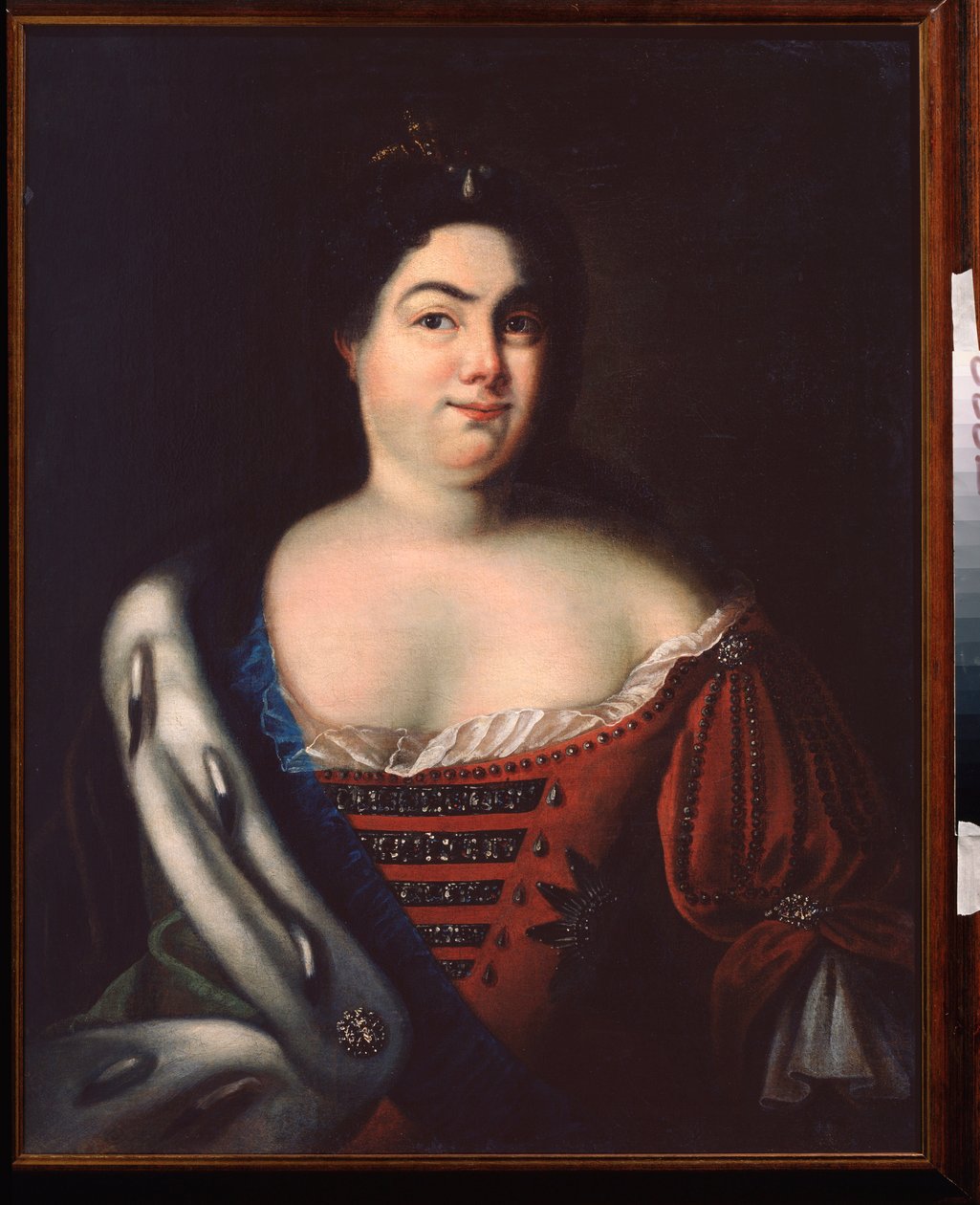 Portræt af kejserinde Catherine I af Rusland (nee Marthe Helene Skavronskaia (1684-1727) (Portræt af kejserinde Catherine I) - Maleri af Johann Heinrich Wedekin (1674-1736), olie på lærred, begyndelsen af ​​1700-tallet, tysk kunst 1700-tallet - State Open  af Johann Heinrich Wedekind