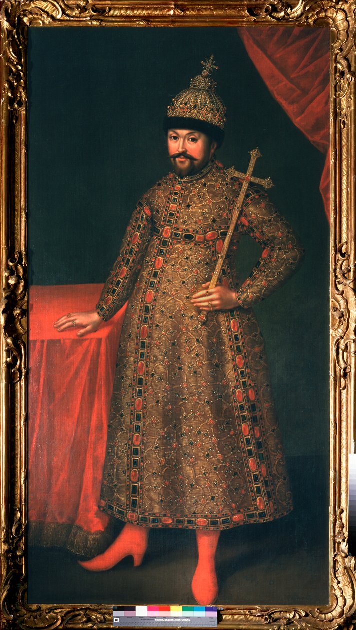 Portræt af tsaren af ​​Russie Michel I Fyodorovitch Romanov (1596-1645) (Portræt af zaren Michail I Fyodorovich af Rusland) - Peinture de Johan Heinrich Wedekind (1674-1736), olie på lærred af Johann Heinrich Wedekind
