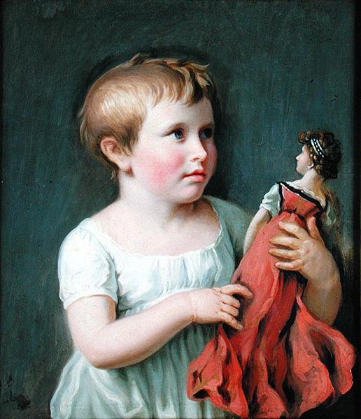Børneportræt af Cornelia Wilhelmine Amsinck, den fremtidige hustru til Burgermeister Dammert (1800-61) af Johann Heinrich Wilhelm Tischbein