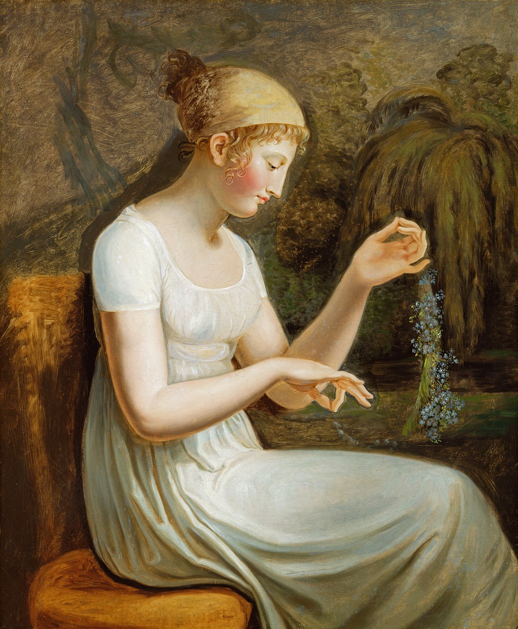 Pige med blomster af Johann Heinrich Wilhelm Tischbein