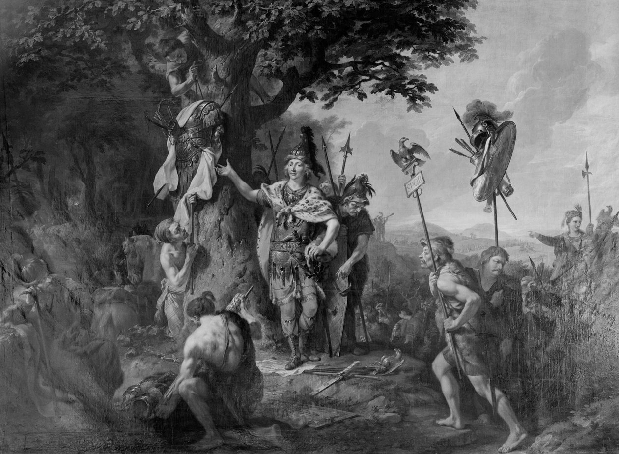 Hermann fejrer sejren efter slaget i Teutoburgerskoven af Johann Heinrich Wilhelm Tischbein