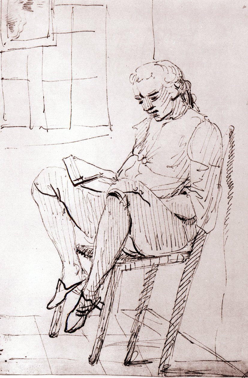 Johann Wolfgang Von Goethe i sit hus i Rom af Johann Heinrich Wilhelm Tischbein (1751-1829) (også kaldet Goethe-Tischbein eller Goethe Tischbein). sd. 1700-tallet. af Johann Heinrich Wilhelm Tischbein