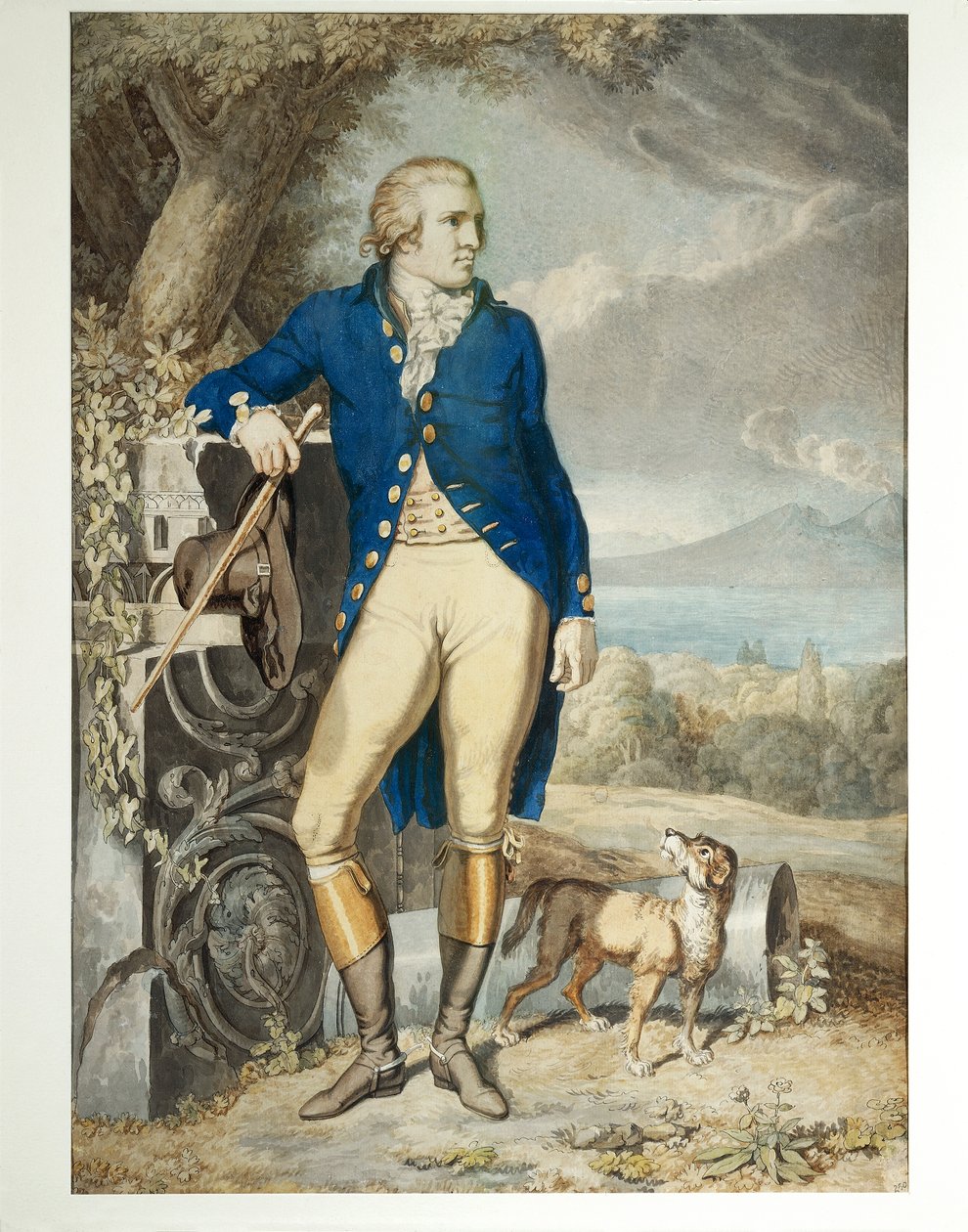 Portræt af Johann Wolfgang von Goethe på landet (akvarel på papir) af Johann Heinrich Wilhelm Tischbein