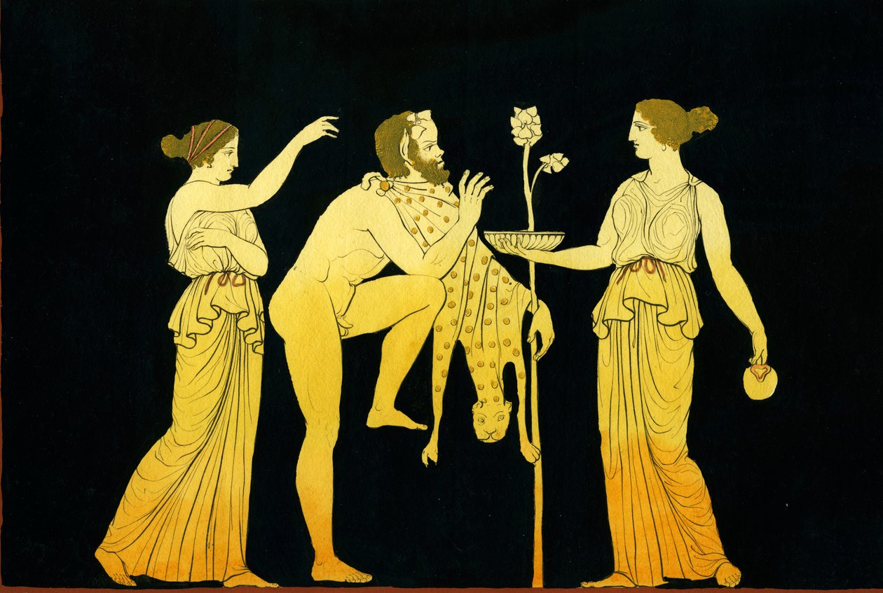 To maenads tilbyder vin til Dionysos ca. 1796 af Johann Heinrich Wilhelm Tischbein