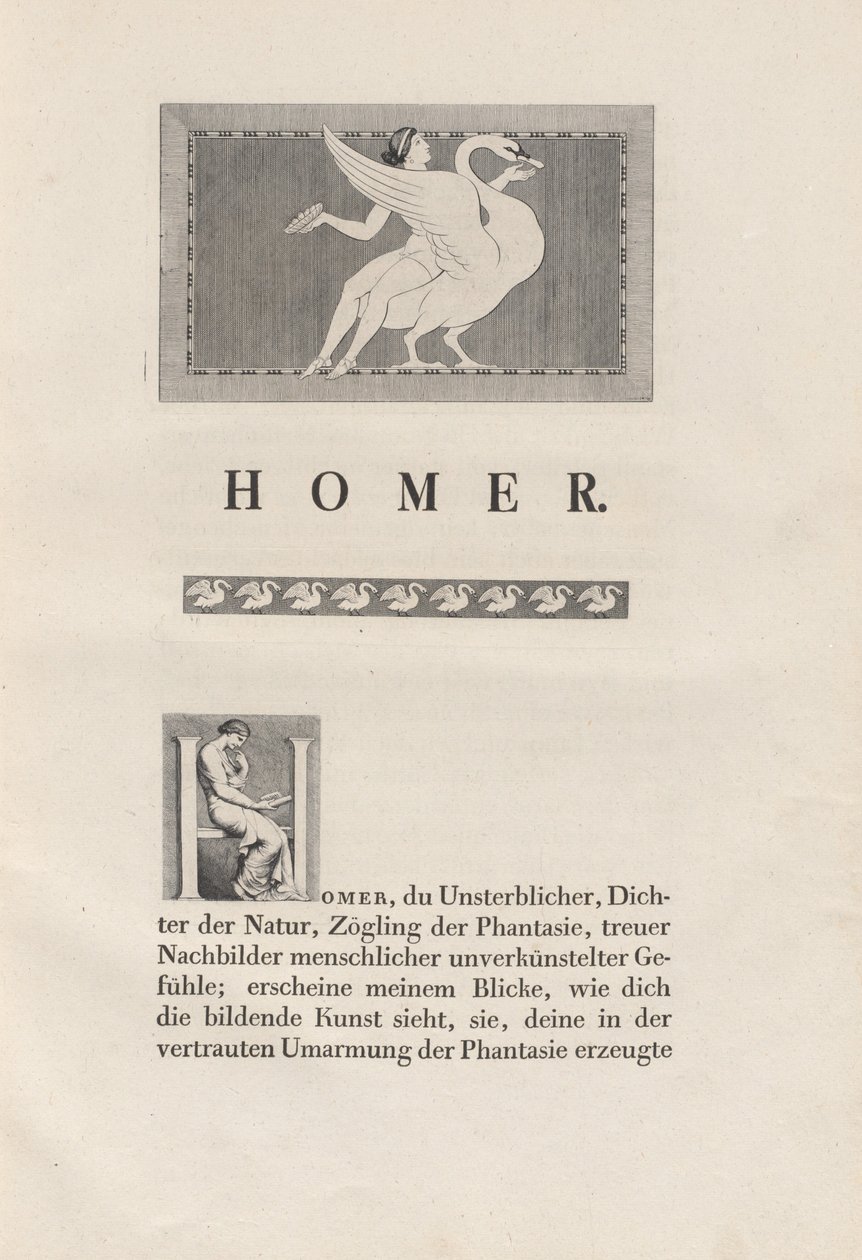Homer hentet fra antikken af Johann Heinrich Wilhelm Tischbein for authors Homer and Christian Gottlob Heyne