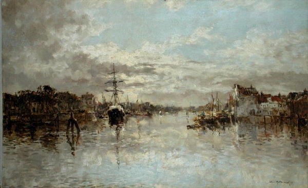 Udsigt over Rotterdam (olie på lærred) af Johann Hendrik Mastenbroek