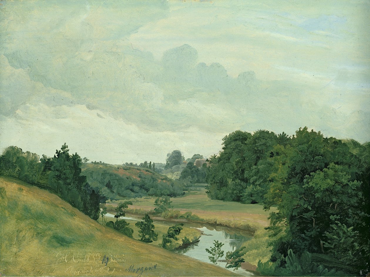 Floden Alster ved Poppenbuttel om morgenen, 1883 af Johann Herman Carmiencke