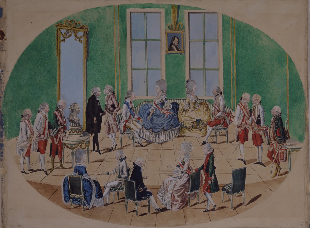 Storhertug Pavel Petrovich og storhertuginde Maria Fyodorovna i Wien i 1782, 1782 af Johann Hieronymus Loeschenkohl