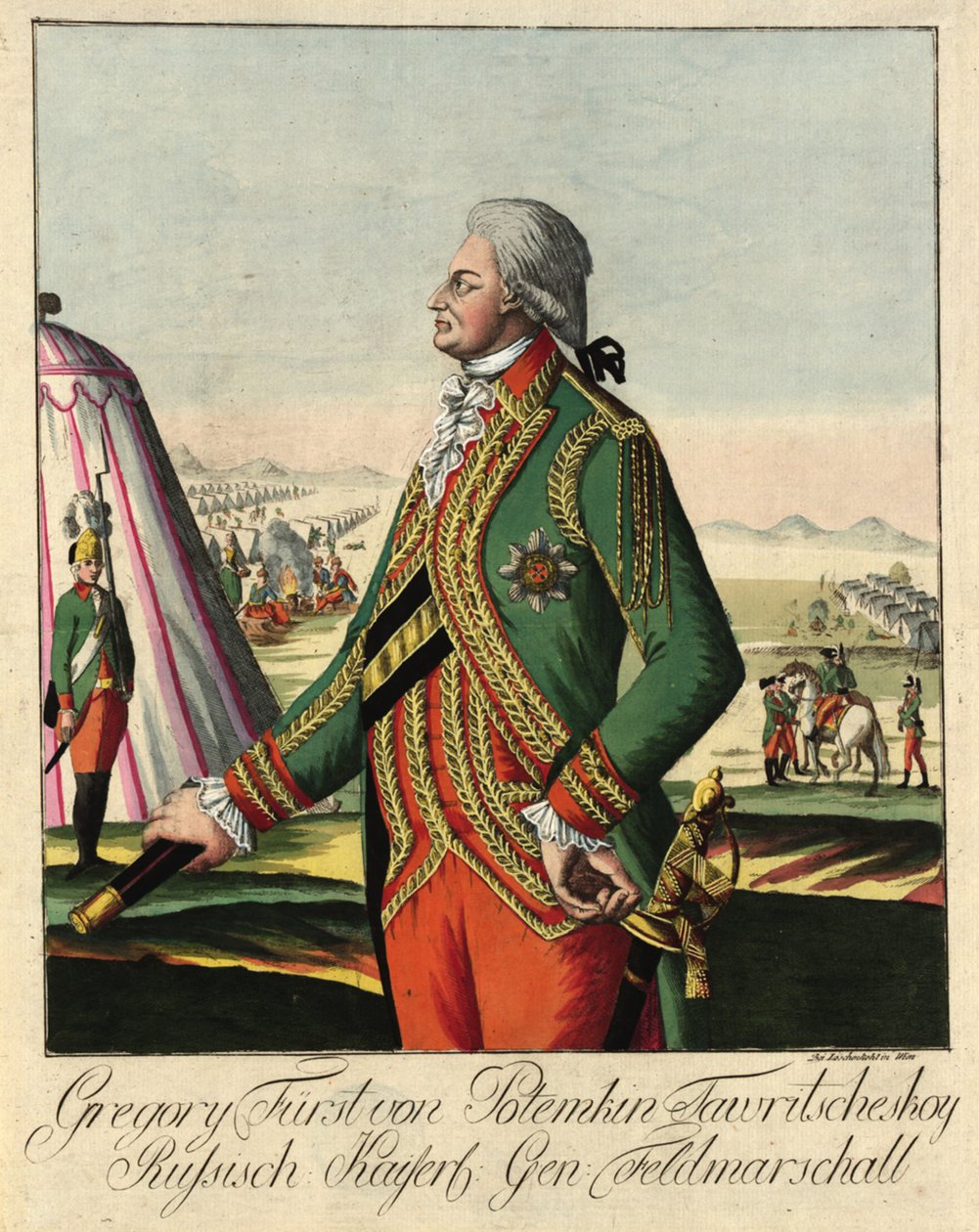 Prins Grigory Alexandrovich Potyomkin 1739-1791, ca. 1790. af Johann Hieronymus Loeschenkohl