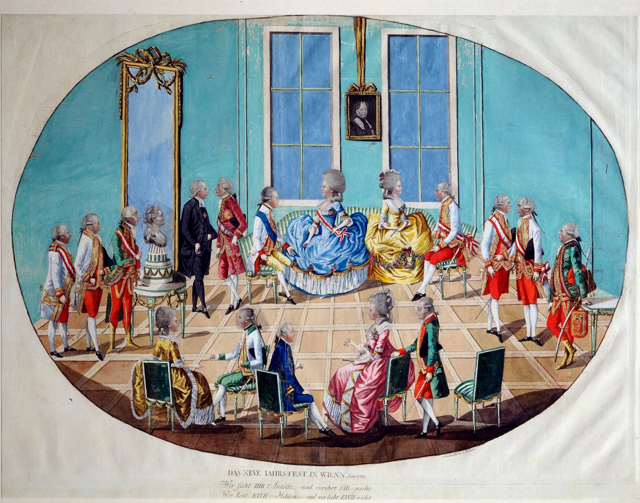 Nytårsfejringen i Wien i 1782, 1783. af Johann Hieronymus Löschenkohl