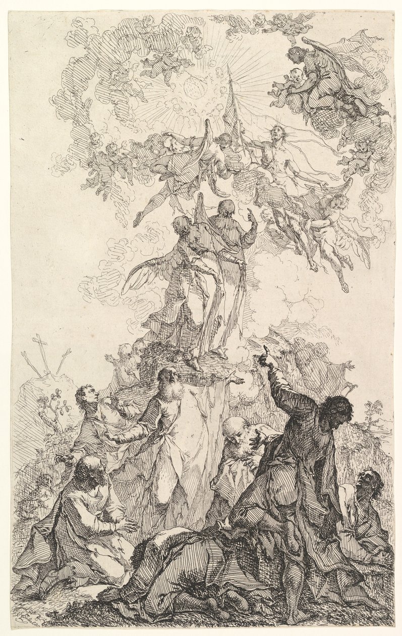 Kristi himmelfart, ca. 1750. af Johann Ignatz Zimbal