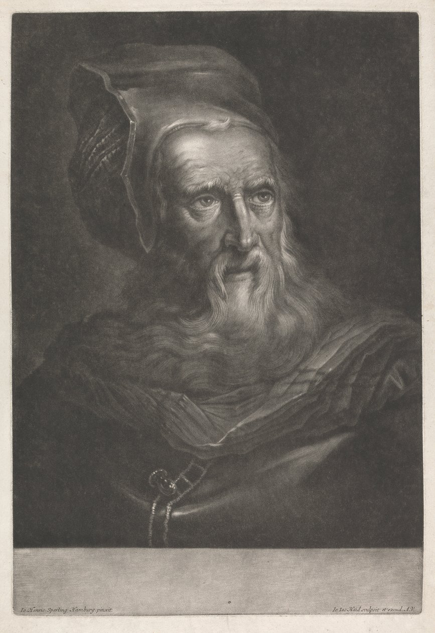 Mand iført hat af Johann Jacobus Haid