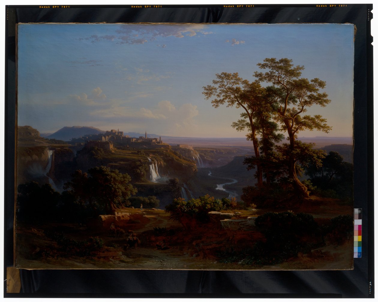 Udsigt over Tivoli med Aniene-vandfaldene af Johann Jakob Frey