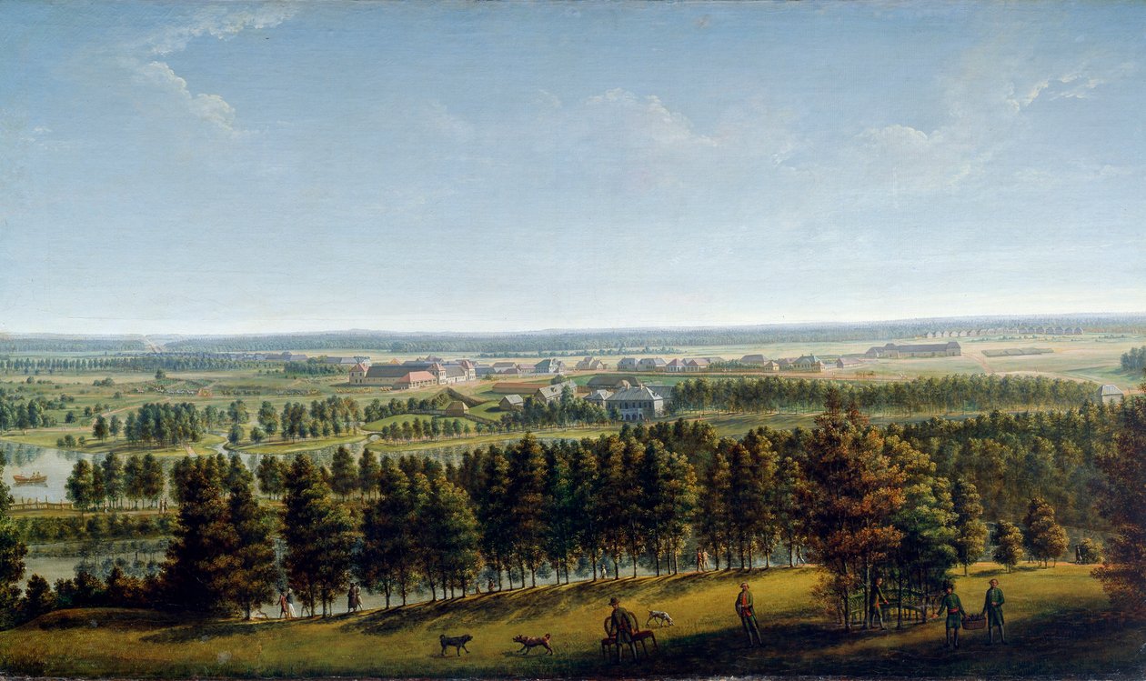 Palace Park set fra Gatchina Palace, 1790
