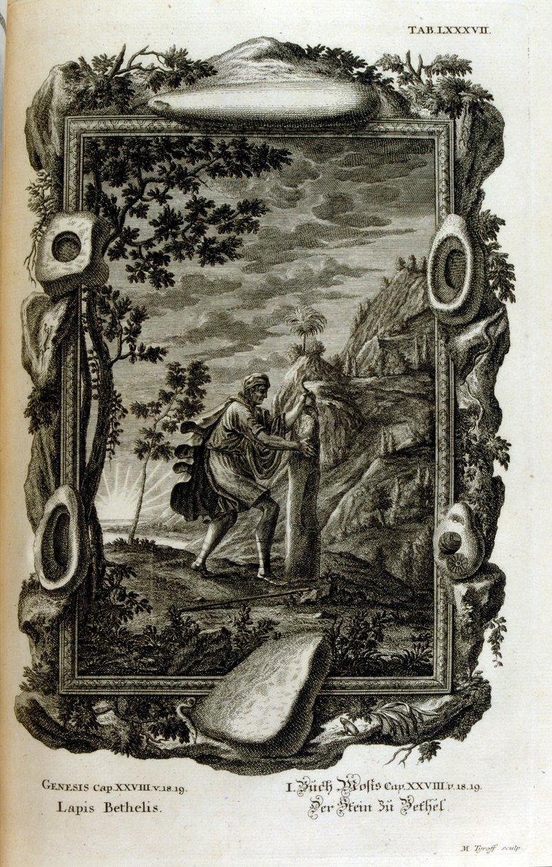 Jakobs Sten optræder i Første Mosebog som den sten, der blev brugt som pude af den israelitiske patriark Jakob på det sted, der senere blev kaldt Bet-El. Da Jakob havde et syn i søvne, helligede han stenen til Gud, af Johann Jakob Scheuchzer