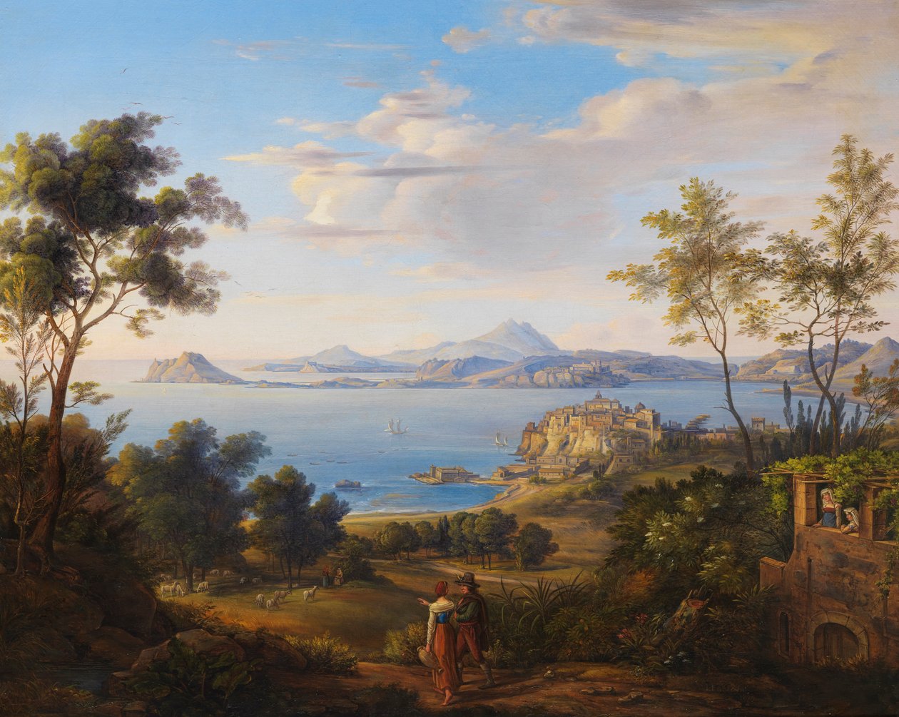Johann Joachim Faber Pozzuoli-bugten nær Napoli 1829 af Johann Joachim Faber