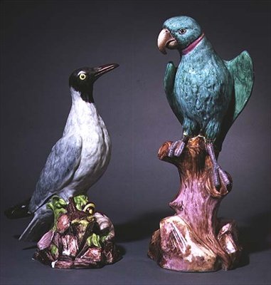Augustus Rex Meissen figurer af en terne og en parakit (porcelæn) af Johann Joachim Kaendler