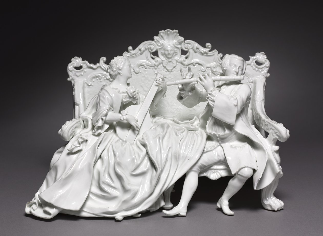 Crinoline Group: Musikere, fabrikant Meissen Porcelænsfabrik, Tyskland, ca. 1737 af Johann Joachim Kändler